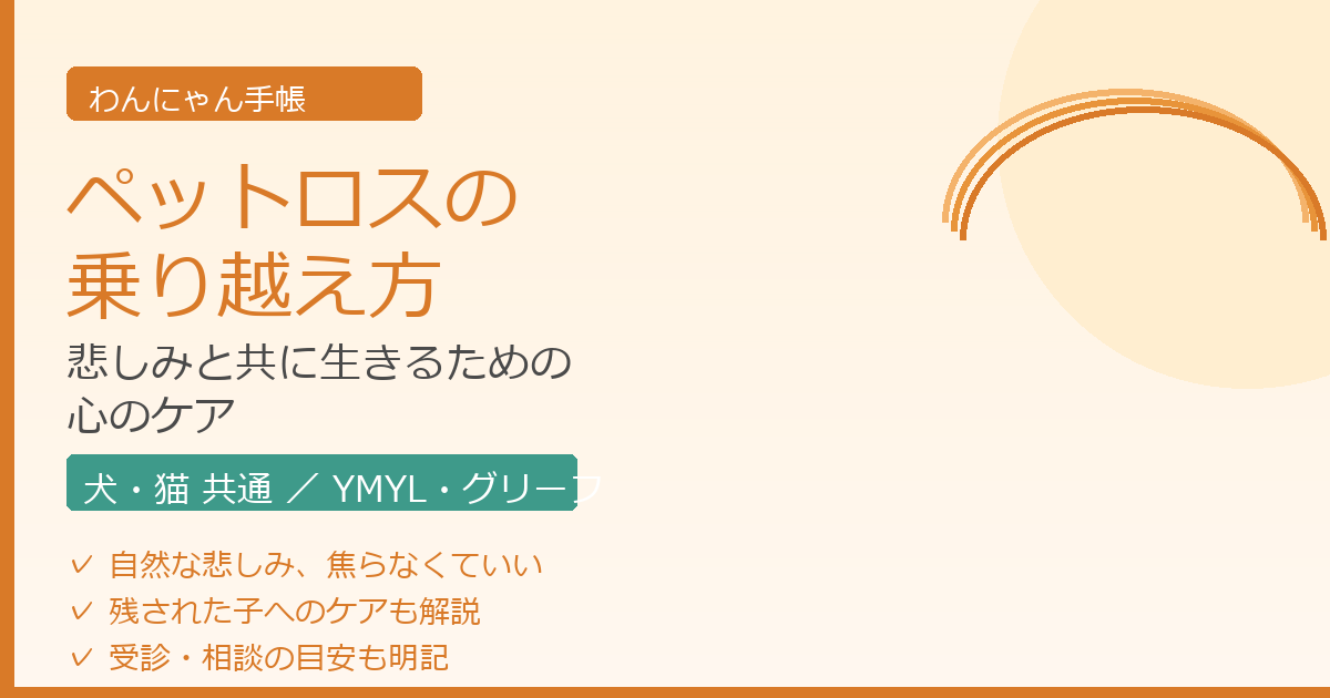 ペットロスの乗り越え方と心のケア