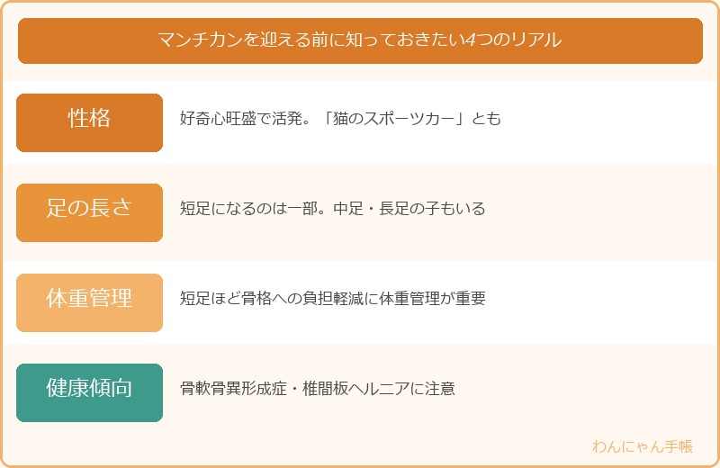 マンチカンを迎える前に知っておきたい4つのリアル